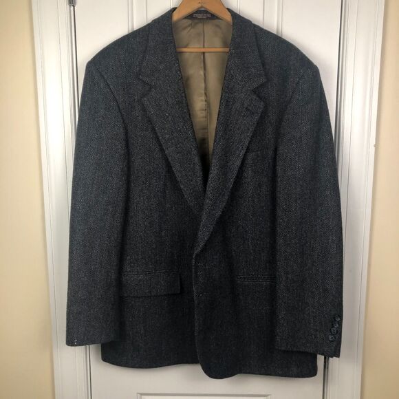 Evan Picone Other - VTG 70s/80s Evan-Picone Tweed Jacket XL Blue 100% Wool Sport Coat Blazer USA 48R